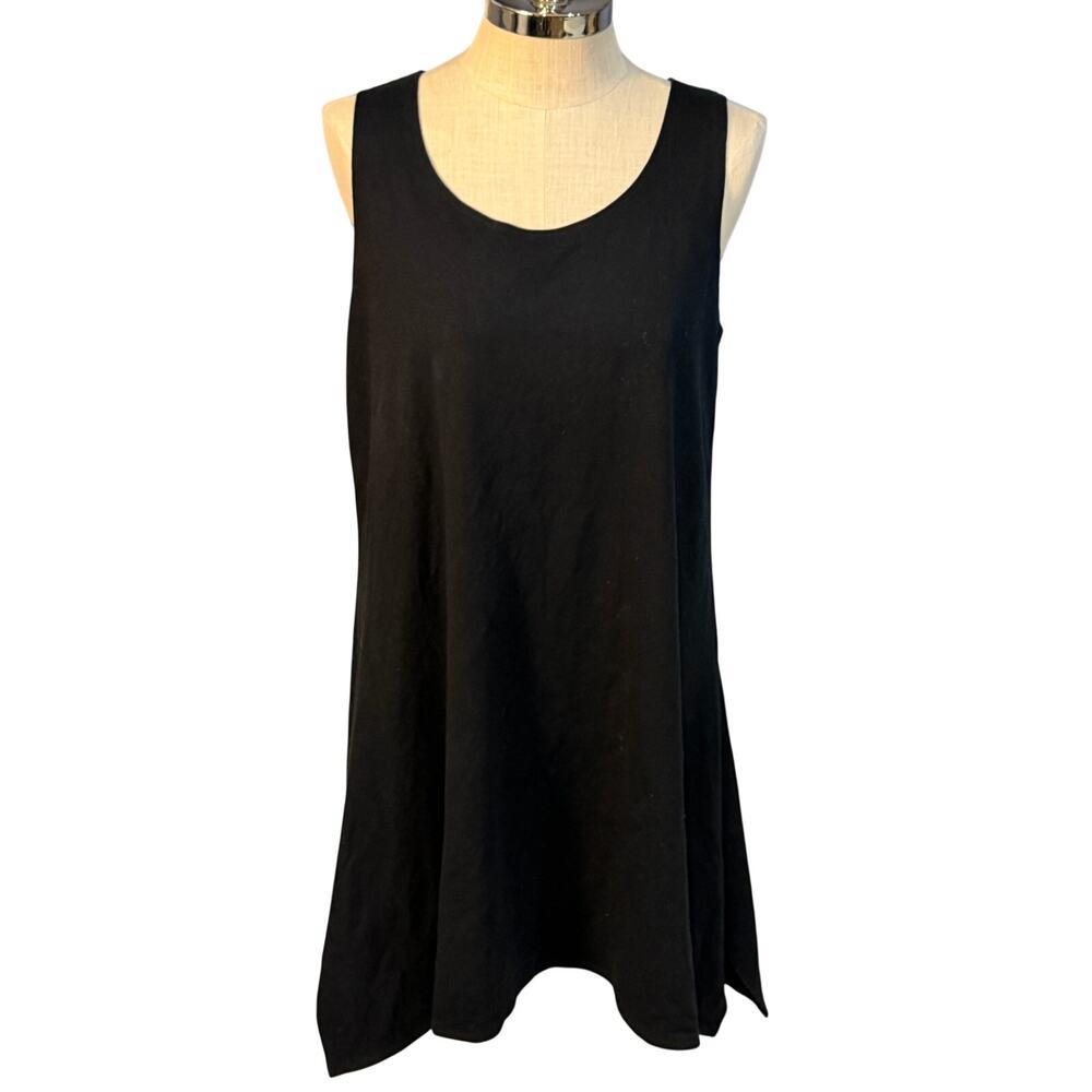 Chalet Dress Womens Size XL Black Shark Bite Hem Sleeveless Boho Art to Wear